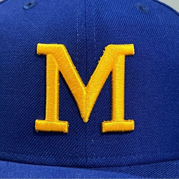Milwaukee Brewers Blue 59fifty New Era Fitted Baseball Hat - Picture 3 of 9